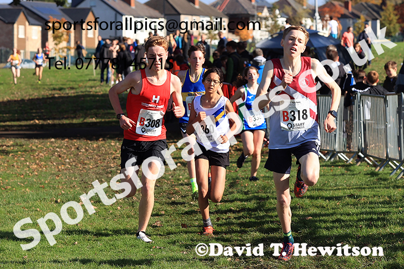 Boys under-15s, 2024 Northern Cross Country Relays, Graves Park, Sheffield.   Photo: David T. Hewitson/Sports for All Pics